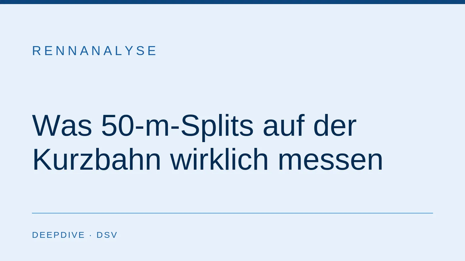 Der Sprung, den es nicht gibt: was 50-Meter-Splits auf der Kurzbahn wirklich messen